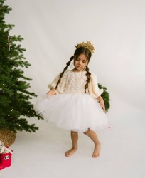 Gül Detaylı Tütü Elbise