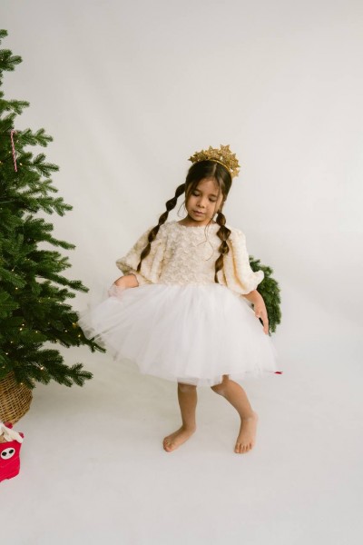 Gül Detaylı Tütü Elbise