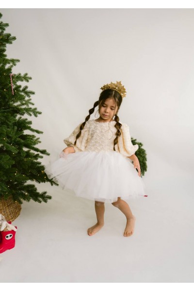 Gül Detaylı Tütü Elbise