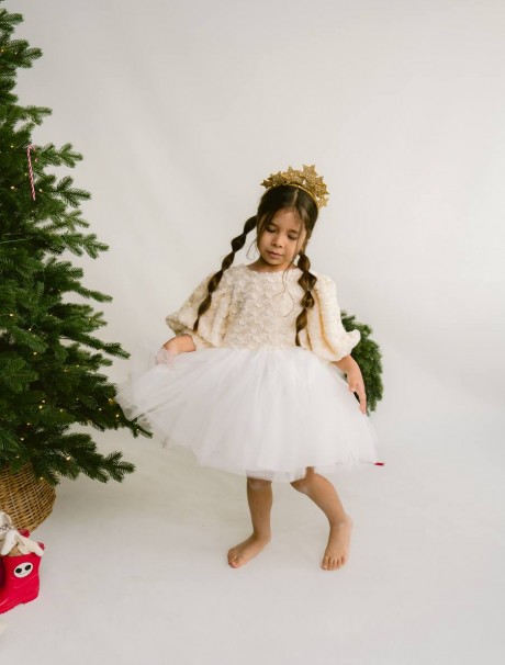 Gül Detaylı Tütü Elbise