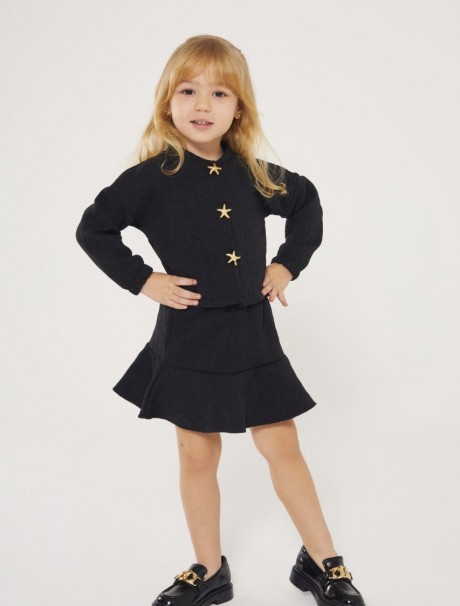 Yıldız Düğmeli Etek Takım