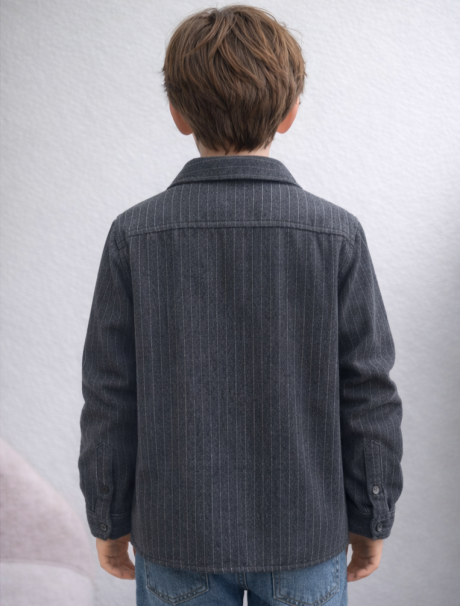 Çizgili Oduncu Gömlek & Tişört Takımı