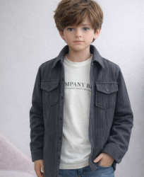 Çizgili Oduncu Gömlek & Tişört Takımı