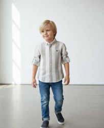 Çizgili Keten Gömlek