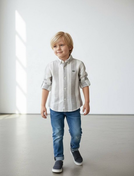 Çizgili Keten Gömlek